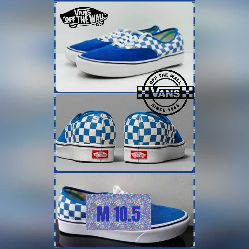 Vans Lapus Blue and White Checkered Sneakers [M10.5 / W12.0]